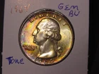 1964 WASHINGTON QUARTER GEM BU ORIGINAL ALBUM TONE FREE SHIPPING