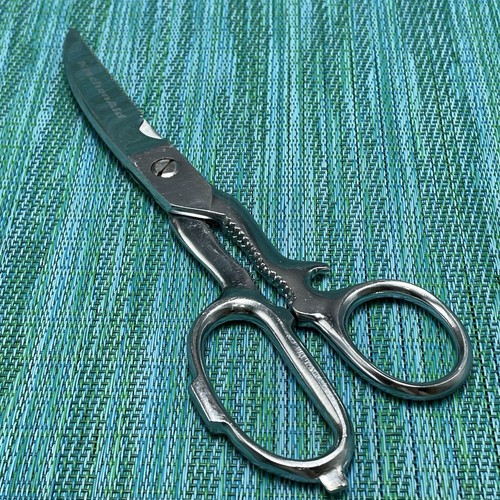 Vtg KitchenAid Chrome Kitchen Poultry Shears Scissors Nutcracker Made in Italy - Picture 3 of 10