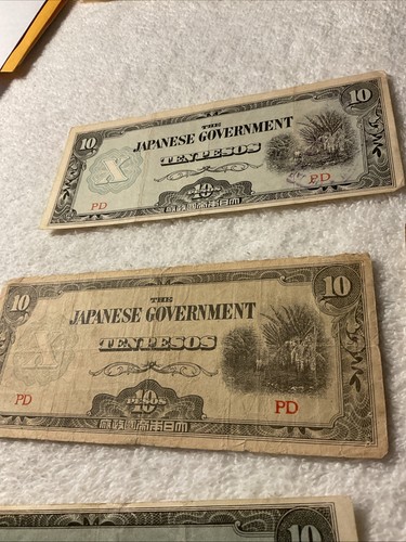 Philippines-JAPANESE GOVERNMENT (1940’s-)-TEN PESOS x 6-Banknotes CIRCULATED - Picture 2 of 7