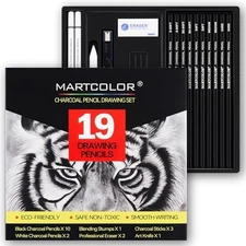 Charcoal Drawing Set 19-Piece Pencils Sketching Art Kit