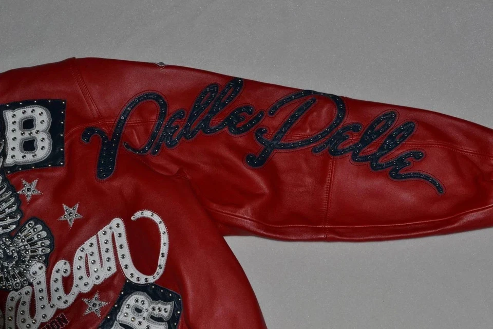 Pelle Pelle Men's LEATHER Jacket RED  ANNIVERSARY AMERICAN BRUISER  All SIzes - Image 3 of 4