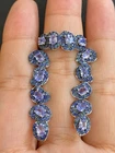 NATURAL  TANZANITE 3X4 SAPPHIRE  STERLING SILVER 925 RING EARRING