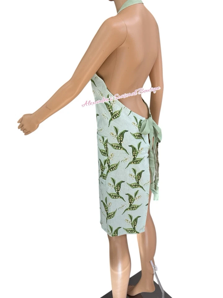 Delantal de cocina Martha Stewart Freya Lily Of The Valley 31x30 100 % algodón Country Foto 4 de 4