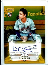 2025 Topps Stadium Club DILLION DINGLER - On Card GOLD Auto 09/50 HOT Tigers RC