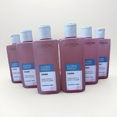 6 Bottles: L'Oreal Paris Hydra Fresh Toner Alcohol Free, 8.5 fl oz Sealed