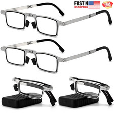 2Pairs Ultra Light Titanium Screwless Foldable Anti-Blue Men Reading Glasses
