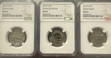 2013-S AMERICA QUARTER - GREAT BASIN And White Mtn - NGC - MS 65- Lot Of Three