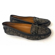 Coach Olive Signature C Jacquard Driving Loafers Olive/Smoke Black US 8B A0191B