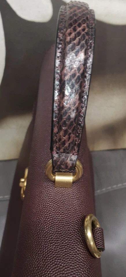 Cadena Coach Parker 32 mango superior marrón serpiente 73969 color latón con bolsa para el polvo Foto 3 de 4