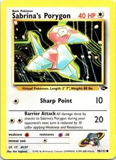 Sabrina's Porygon 98/132 Common Gym Challenge Pokemon WOTC Unlimited Dmg on eBay