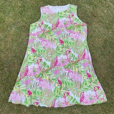 Pappagallo Sun Dress 2X Multi Colored Floral  Neckline Sleveless Polyester