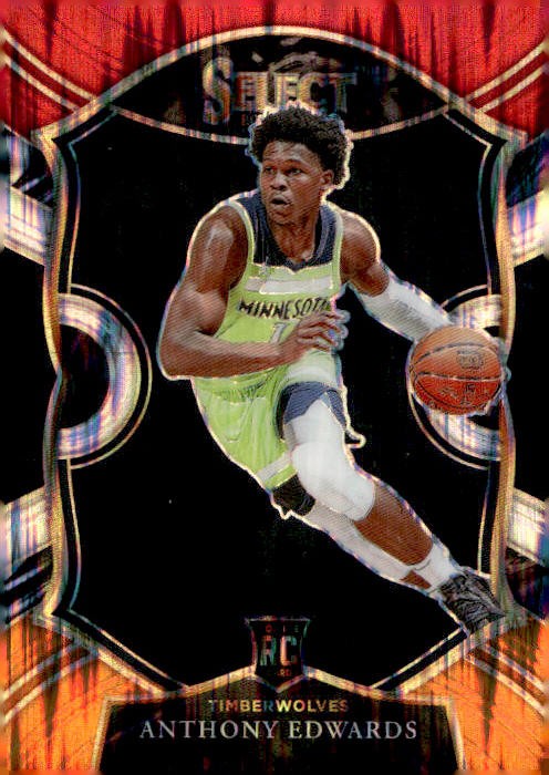 2020-21 Panini Select #61 Anthony Edwards Red White Orange Flash