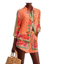 Farm Rio, fruit garden satin shirt + shorts set, NWT size XS