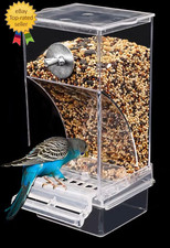 Bird Parrot Feeders,No Mess Bird Feeder for Cage,Automatic Acrylic Parakeet Feed