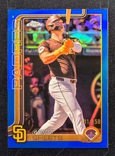 #8-5 Gavin Sheets 2025 Topps Chrome  San Diego Padres /150 Blue Refractor
