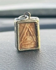 Seated Buddha Brass Amulet Pendant