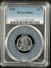 1943  1C  Lincoln Wheat One Cent  PCGS MS65  58321981