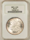 1885-O $1 MORGAN DOLLAR - NGC MS-64, FATTIE HOLDER, PRETTY & PREMIUM QUALITY+!