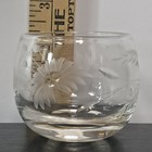 Vintage Hand Cut Crystal Glass Tumbler Floral Etched Bowl Candle Holder Clear — photo 6