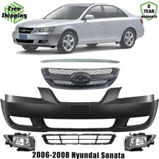 Front Bumper Cover & Grille Assembly Kit For 2006-2008 Hyundai Sonata
