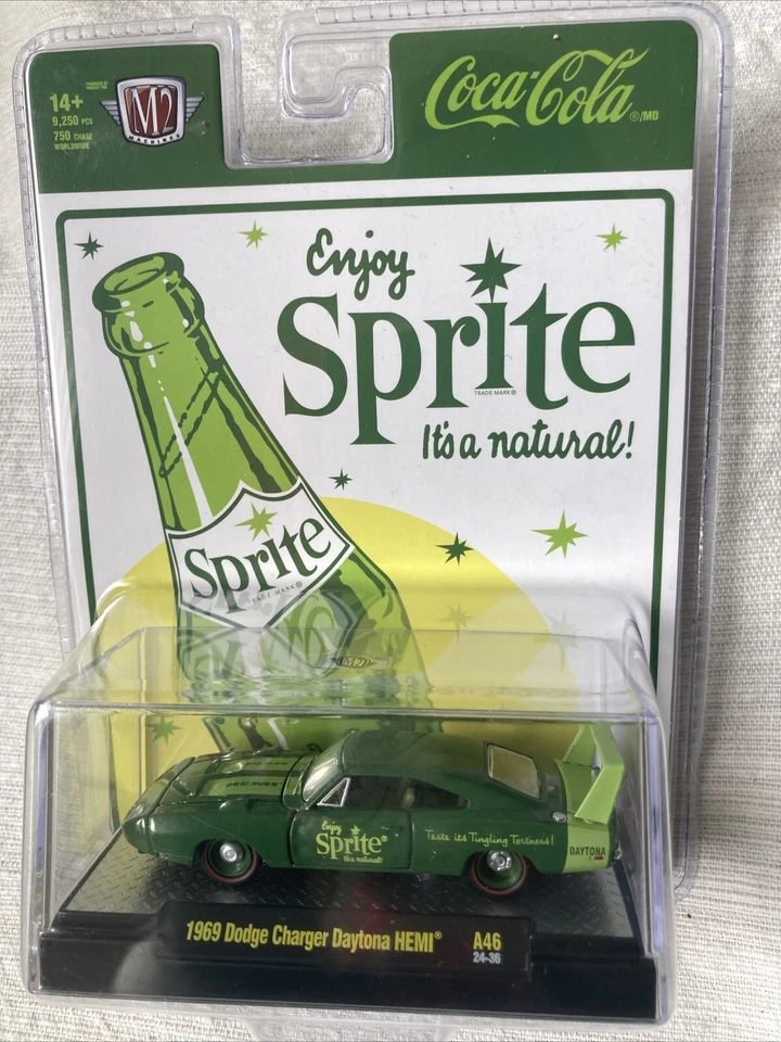 M2 Machines 1969 Dodge Charger Daytona HEMI A46 Green Coca-Cola Sprite Series - Image 4 of 4