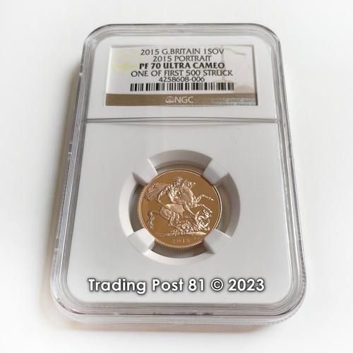 Great Britain 2015 - Sovereign - ONE OF FIRST 500 STRUCK - # 006 - NGC PF 70 UC - Afbeelding 1 van 3