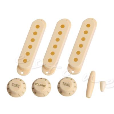 8pcs Electric Guitar Pickup Cover Volume Tone Knob Switch Tip Set For Strat New