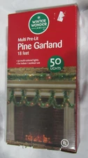 Multi Color Pre-Lit Pine Garland 18ft long 3" diameter by Winter Wonder Lane