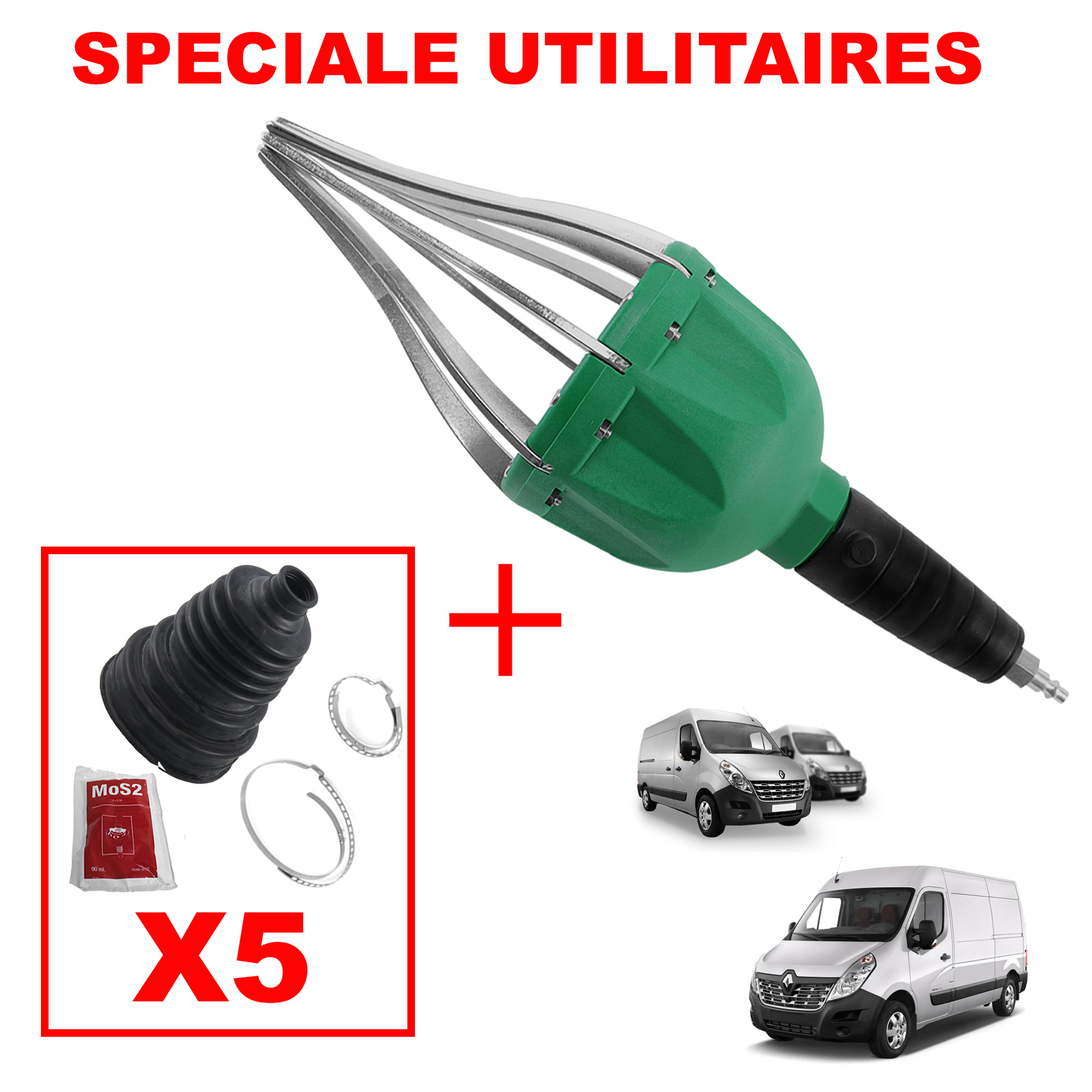 Pince pneumatique expandeur soufflet de cardan à 8 bras pour écartement sans effort