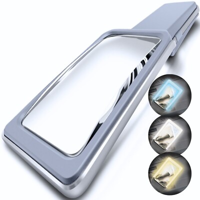 MAGNIPROS 6X (600%) Magnifying Glass with 3 Color Light Modes for Low Vision
