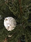 Pottery Barn Deer In The Trees — Snowy, Gold Pinecone Glass Christmas Ornament — photo 9