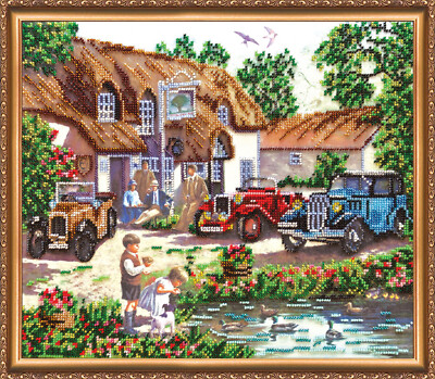 Bead Embroidery Kit ''Weekend'' size 13.8''x11.8'' / 35.0x30.0 cm