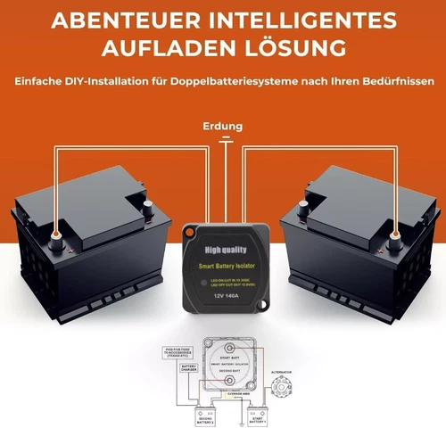 Ricarica Batteria Servizi Kit Relè Separazione Batterie 12V 140A - Foto 2