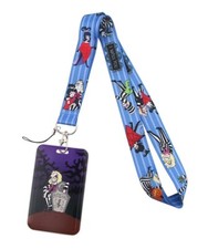 Beetlejuice Blue Lanyard ID Holder Keychain