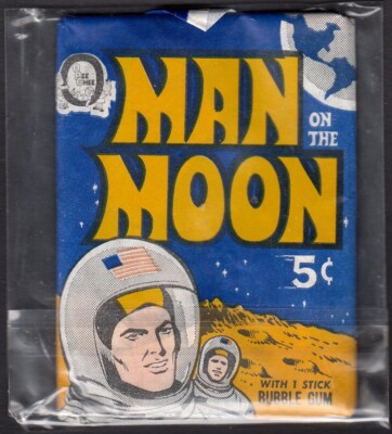 1969 Man on the Moon Sealed Ungeöffnet Trading Card Wax Pack O Pee Che Vintage