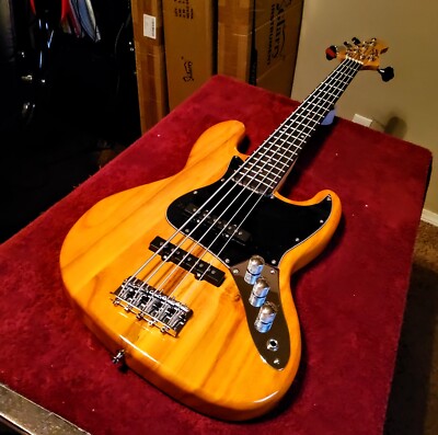  FREE SHIPPING! Glarry 5 String J Style Electric Bass Guitar +Case!