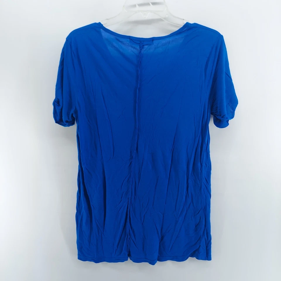 morphine generation shirt women size small crew neck casual Royal blue top - Image 2 of 4