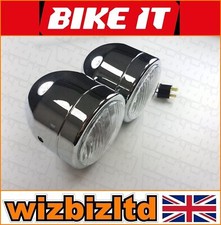 Naked Motorbike TWIN Dominator Chrome Headlights - HLUTRCH