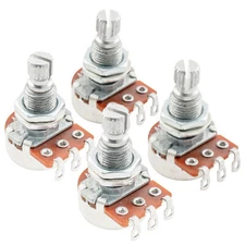 Alpha 4Pcs Mini Metric Audio Taper A250K Split Shaft Pots Guitar Potentiometers