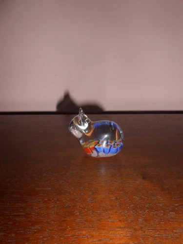 VINTAGE ITALIAN MURANO CRYSTAL GLASS CAT FIGURINE