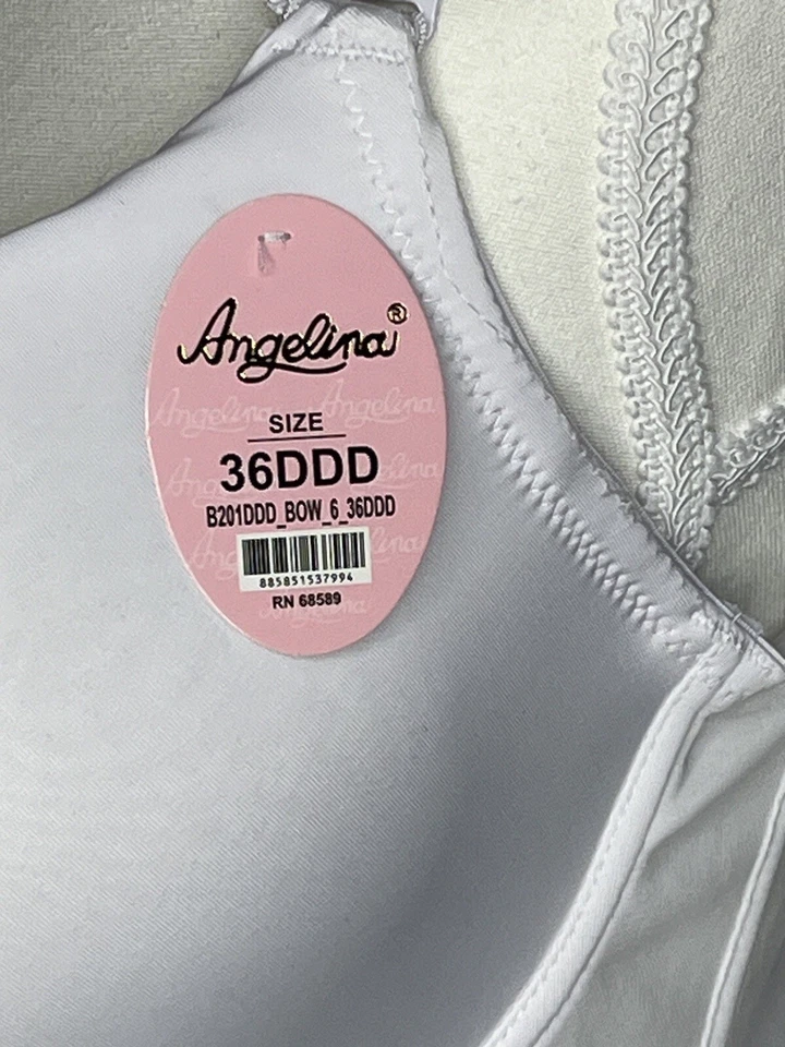 NWT 36DDD Angelina Womens White Underwire Padded Convertible Full Coverage Bra - Image 3 of 4