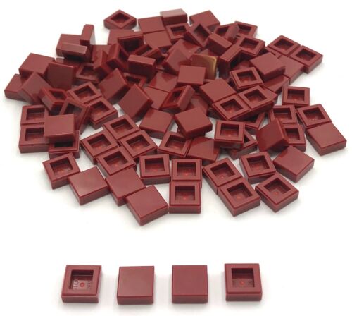 LEGO 100 neufs carreaux rouge foncé plat lisse 1 x 1 pièces - Photo 1/1