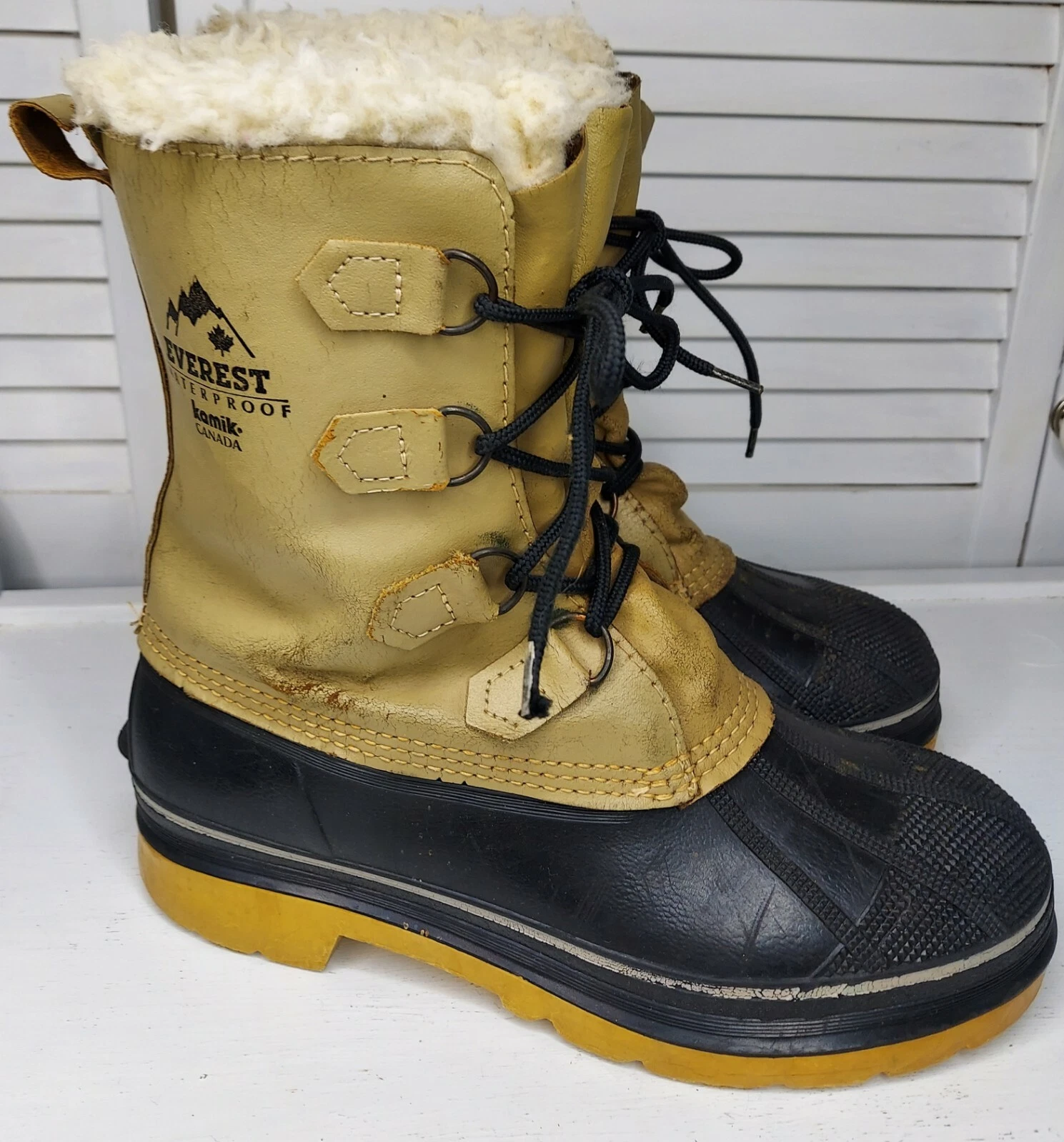 Kamik Everest Removeable Sherpa Lined Wool Insert Duck Boots Waterproof Sz 9