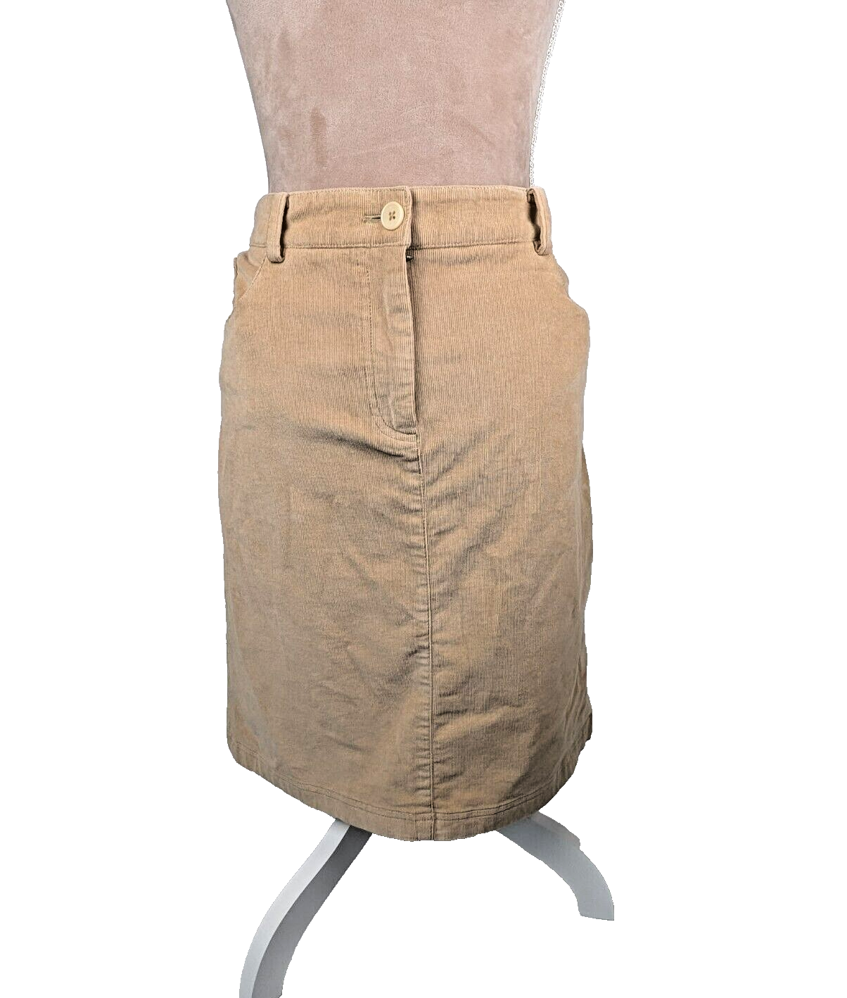 346 BROOKS BROTHERS Camel Brown Corduroy Knee Length Skirt Sz 16 NWT