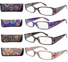 Reading Glasses 4 Pack Rerto Readers Colorful Painted Eyeglasses For Men Women