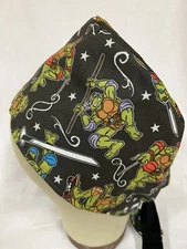 Men/Women Surgical Scrub Cap Lined Turtles 100% Cotton
