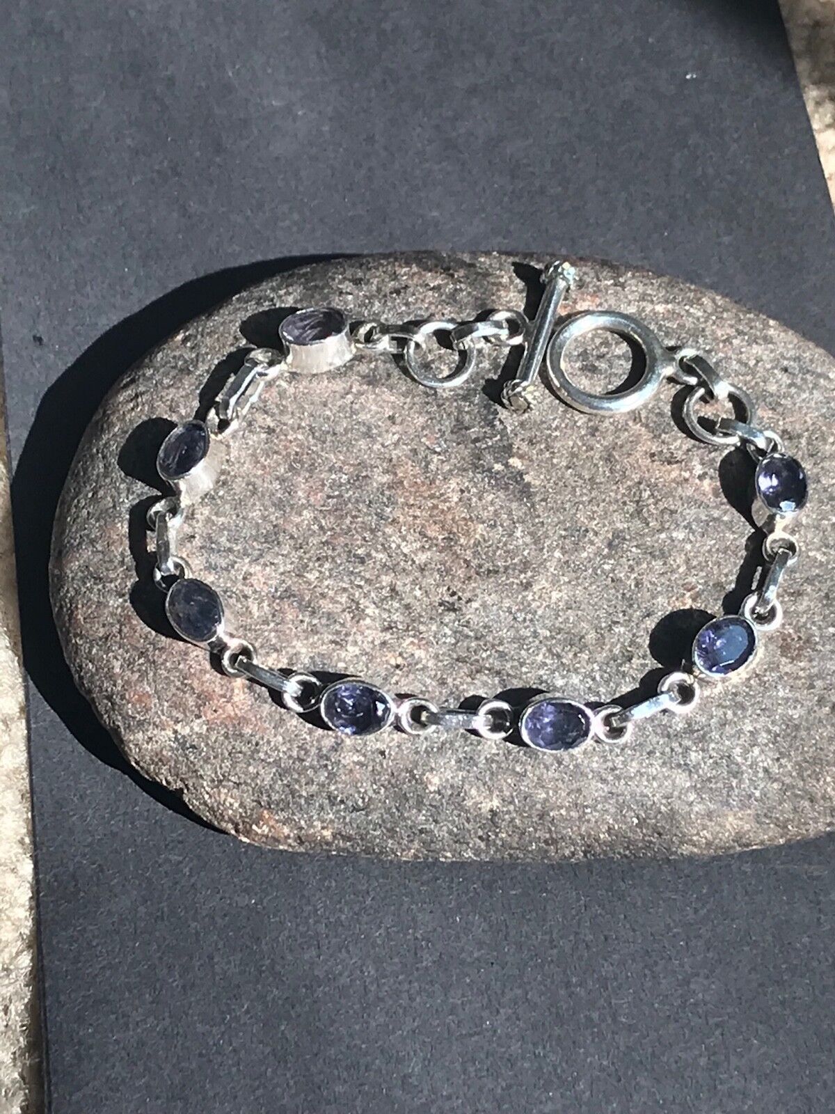 GENUINE IOLITE BRACELET Max 74% Limited Special Price OFF 925 STERLING SILVER FAST FREE SHIPPING
