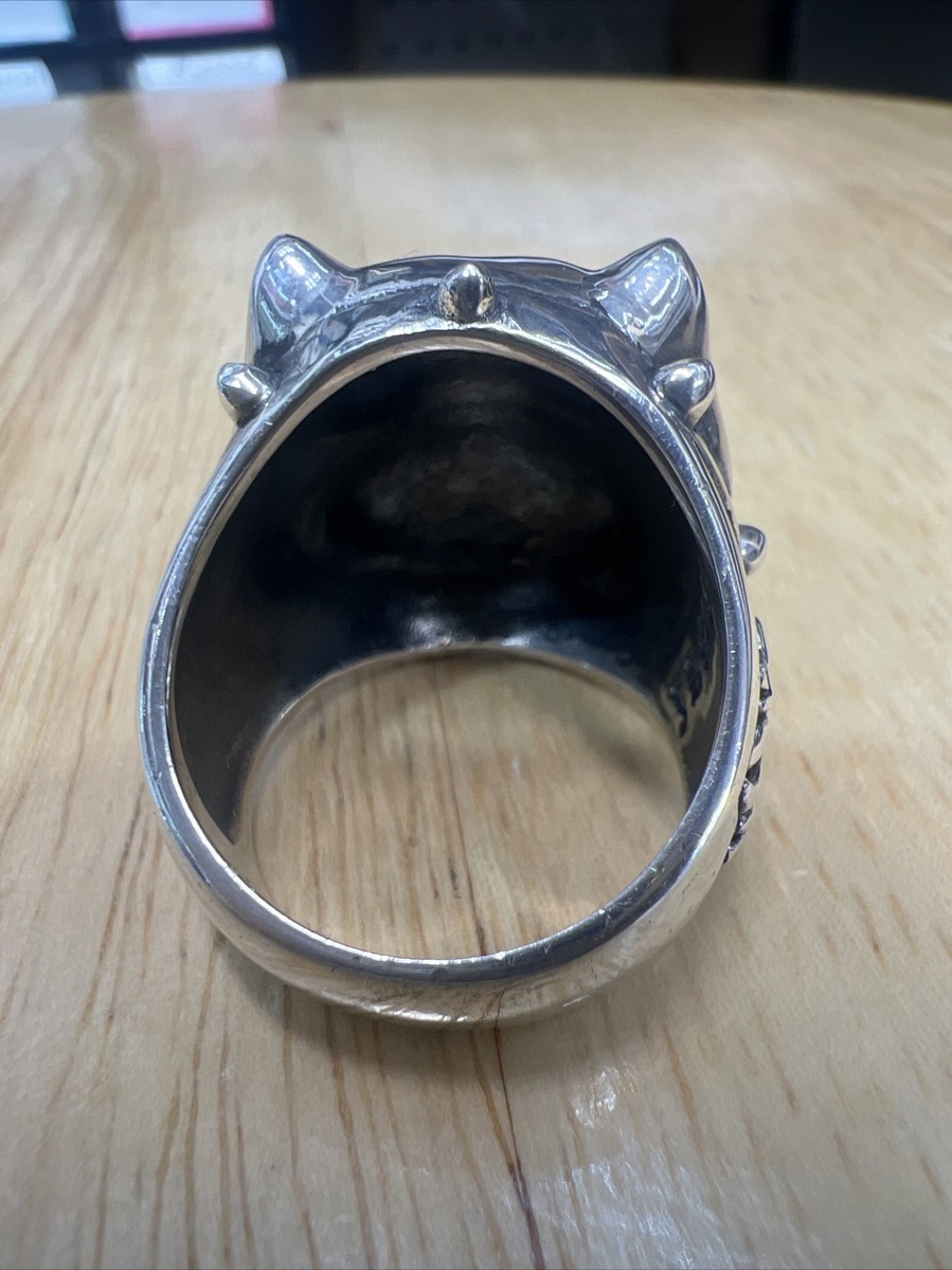 PITBULL DOG CZ EYE925 STERLING SILVER MENS BIKER RING SOLID PITBULL DOG CZ EYE925 STERLING SILVER MENS BIKER RING SOLID