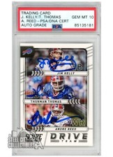Kelly, Reed, Thomas 2017 Score Drive Team Autograph Football Card #9 PSA/DNA 10