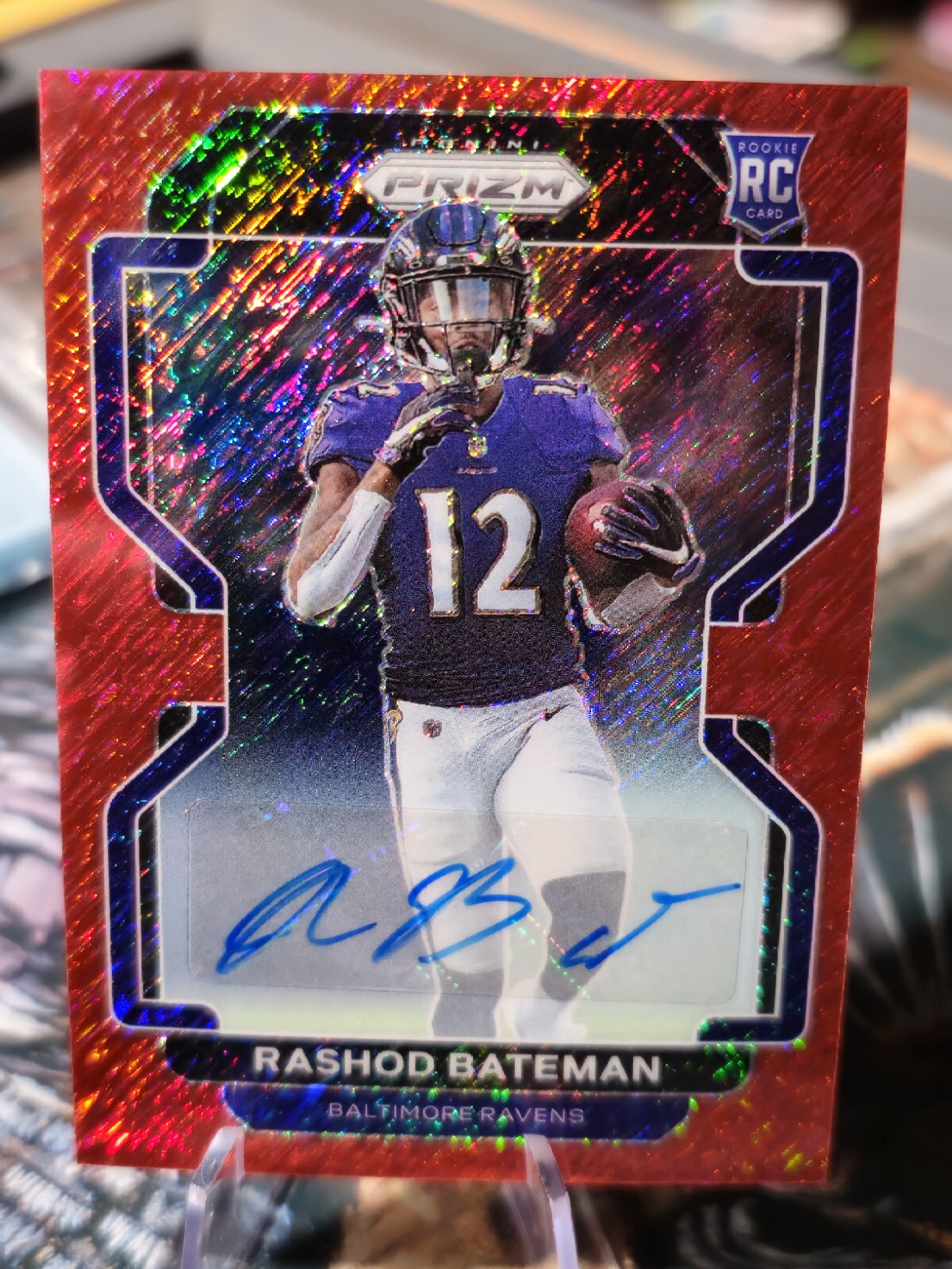 2021 PANINI PRIZM RED SHIMMER FOTL RC AUTO #340 Rashod Bateman RC #06/35 🔥